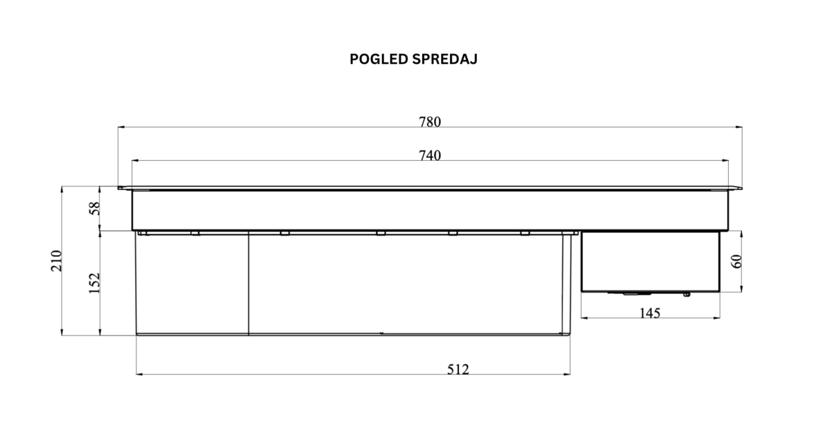 Kuhalisce-z-vgrajeno-kuhinjsko-napo/siccabo-integrale-evo-2024-skica-spredaj